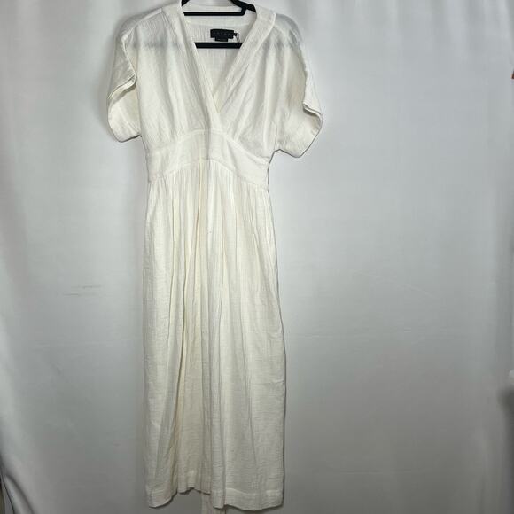 Hatch The Carolina Short Sleeve V Neck Cotton Maternity Dress White Women Size 0 - Picture 5 of 7